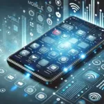 Bienvenido a TechNcleo 5 Una imagen de portada moderna y elegante que presenta teléfonos inteligentes y aplicaciones móviles.